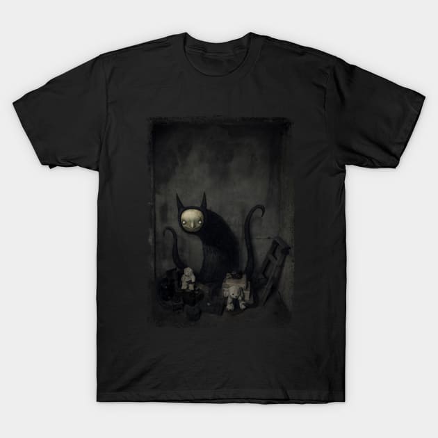 Gothic cat T-Shirt by laura-nagel